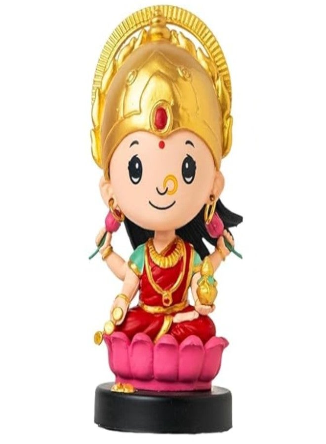 Acceptance Ganesh Ji & Laxmi Ji Idol Bobblehead for Car Dashboard, Office Table,Home Decor| Little Mor Pankh & Bansuri Figurin|God Statue for Gifting Kids,Family & Friends (Ganesh Ji & Laxmi Ji) - Image 2